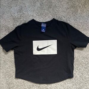Nike Black Crop Top with Logo
